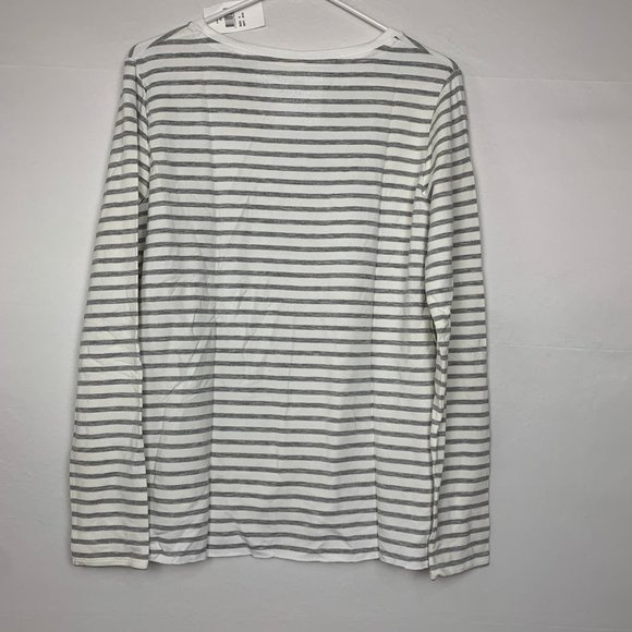 NWT Majestic Filatures Long Sleeve Stripe Pullover Sweatshirt Tee Grey 3 - Picture 8 of 10